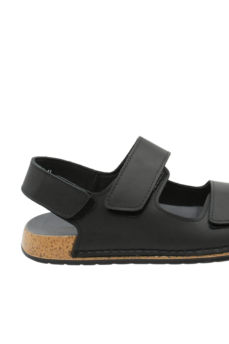 Imagine Sandale reglabile bărbați negre din piele naturală OTR580020