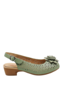 Imagine Sandale comode light green din piele naturală, cu modele geometrice OTR480016