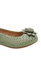 Imagine Sandale comode light green din piele naturală, cu modele geometrice OTR480016