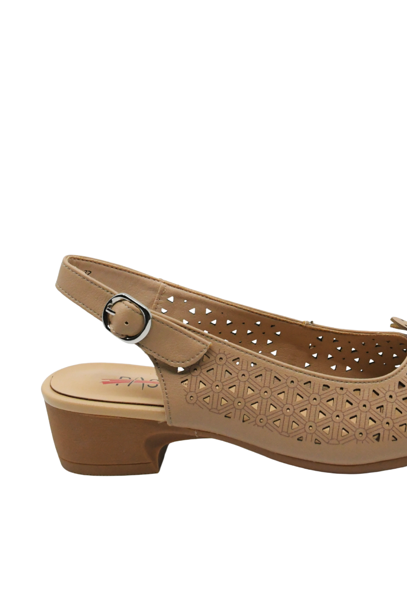 Imagine Sandale comode light brown din piele naturală, cu modele geometrice OTR460019