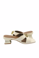 Imagine Saboți eleganți cu toc sculptural, bej din lac FLG31080