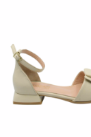 Imagine Sandale elegante cu baretă pe gleznă, bej din piele naturală MIR1555