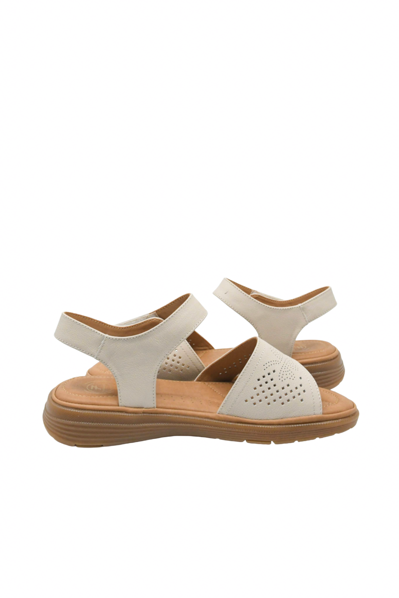 Imagine Sandale damă utracomode crem, din piele naturală FNX33180