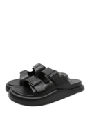 Imagine Saboți bărbați cu platformă, negri din piele naturală FNX2282