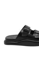 Imagine Saboți bărbați cu platformă, negri din piele naturală FNX2282