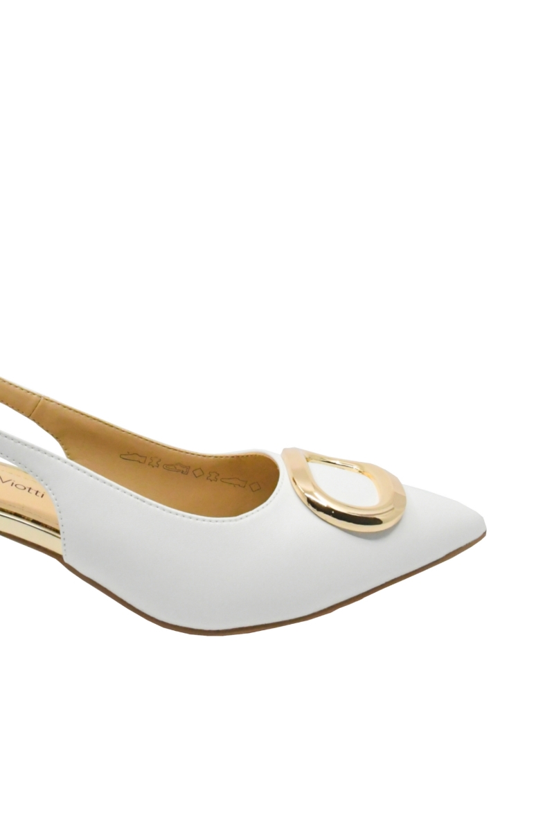 Imagine Pantofi eleganți cu toc kitten Off White , din piele naturală GOR1645