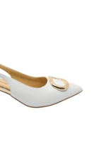 Imagine Pantofi eleganți cu toc kitten Off White , din piele naturală GOR1645