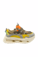 Imagine Sneakers maro cu detalii multicolor, din piele întoarsă GOR106-2