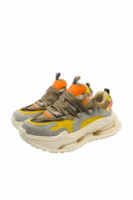 Imagine Sneakers maro cu detalii multicolor, din piele întoarsă GOR106-2