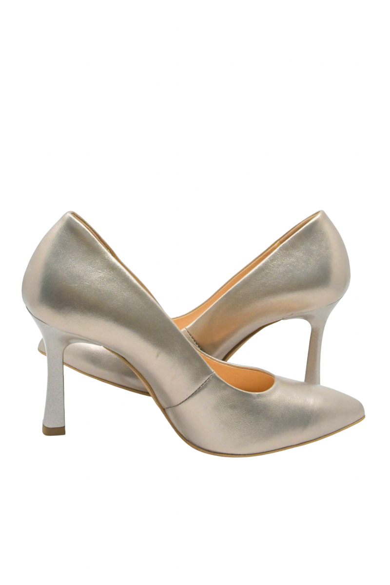 Imagine Pantofi eleganți cu toc înalt stiletto, aurii, din piele naturală KOR3024