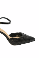 Imagine Pantofi decupați cu toc stiletto înalt, negri din piele naturală KOR3059
