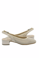 Imagine Pantofi slingback comozi bej din piele naturală model plasă RIK43458-60