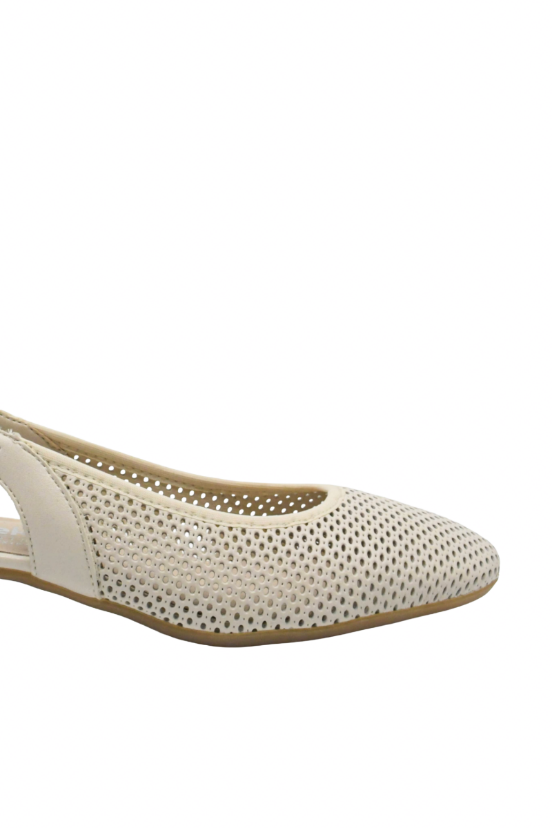 Imagine Pantofi slingback comozi bej din piele naturală model plasă RIK43458-60