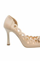 Imagine Pantofi eleganți bej din piele naturală cu model dantelat KOR3116